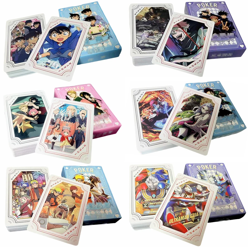 

Anime Poker playing cards board games deck card set Demon Slayer Hokage Shinobi Spells Return War Spook Family child kidsToy