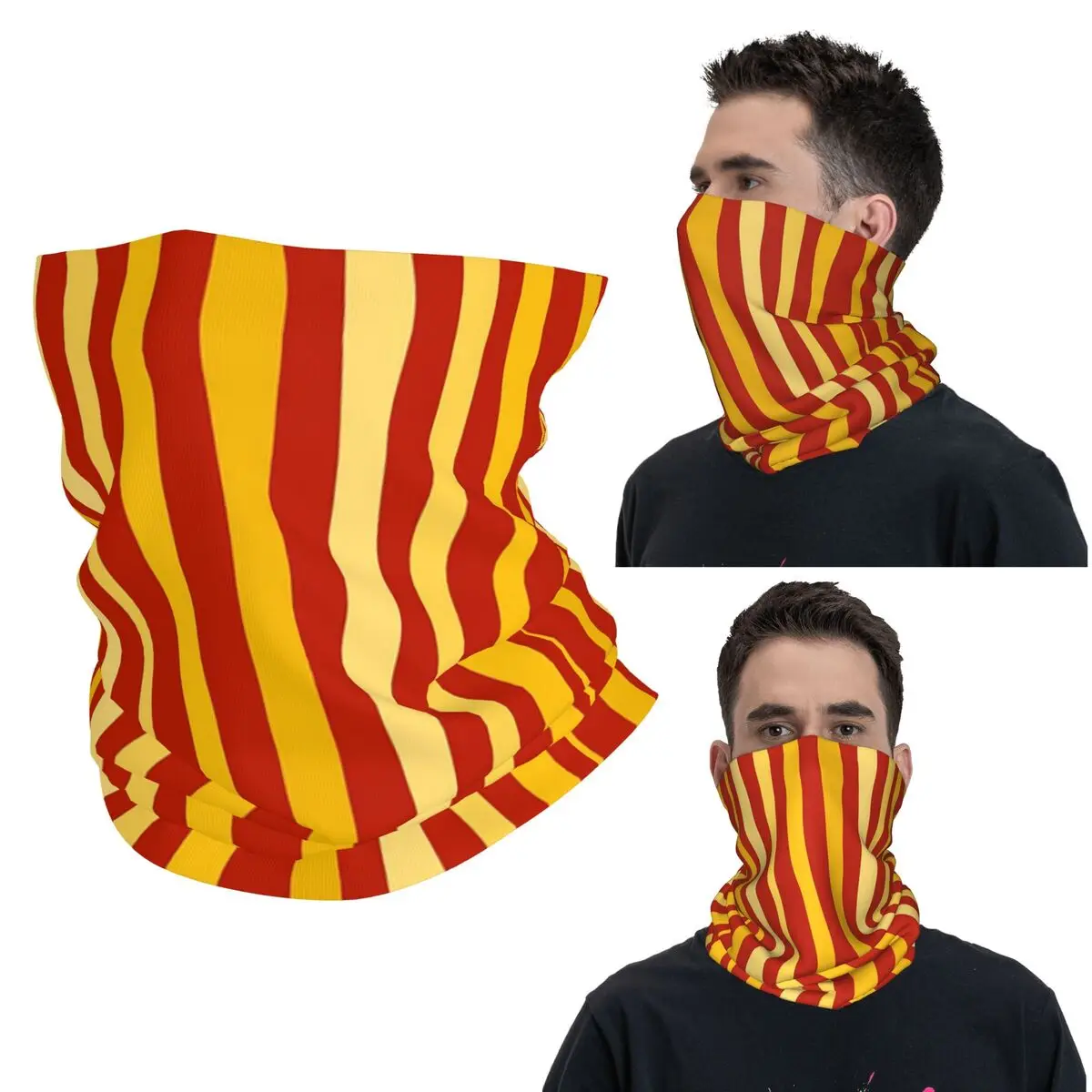 

Крутой ретро вертикальный полосатый красный и желтый бандана, гетры с принтом, волшебный шарф, многофункциональный велосипедный шарф для бега