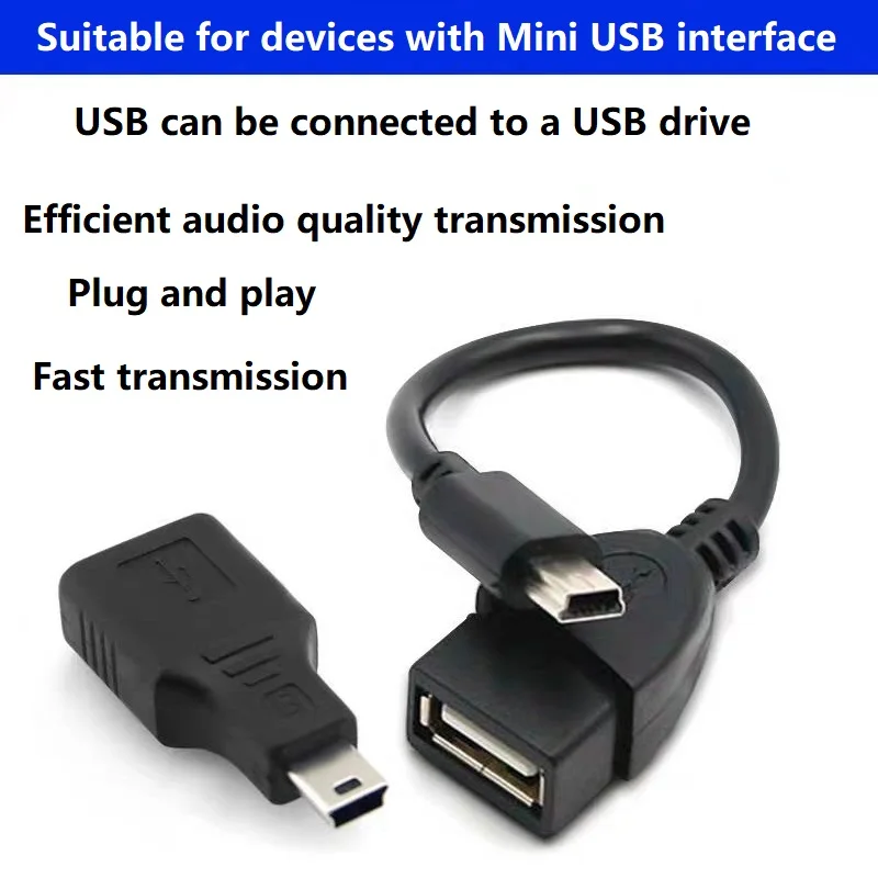 Mini USB OTG Cable for Digital Cameras USB A Female to Mini USB Male Adapter Cable 5P OTG V3 Port Data Cable For Car Audio MP4