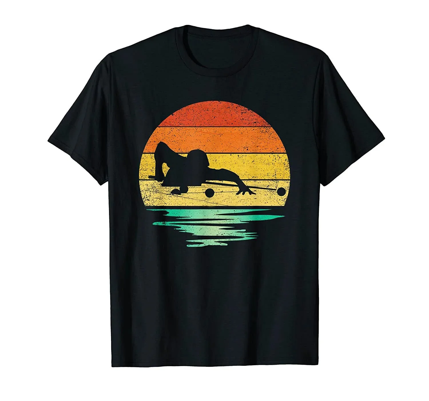 Vintage Billiards Pool Retro Sunset Billiards T-Shirt Men Cotton Tshirt Tees Tops Anime Harajuku Streetwear