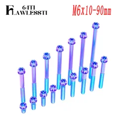 FLAWLESSTI M6×10-90 mm Gr5 Titanium Bolts Crankcase Engine Clutch Bolts For S1000RR Xmax 300 Tmax 560 Sprint 150 Primavera 150
