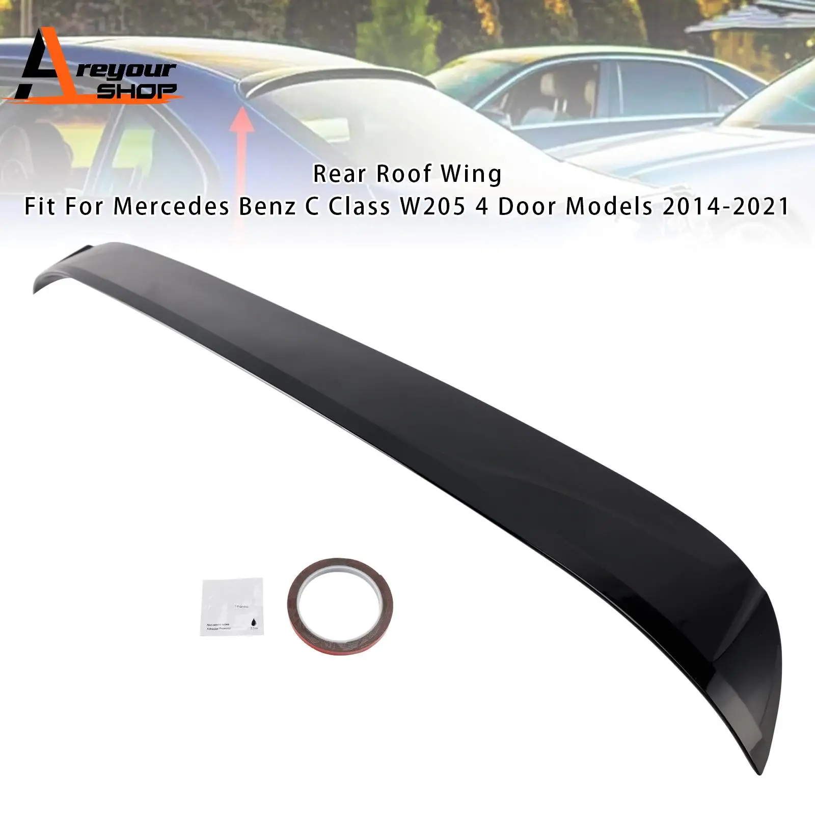 

Gloss Black Rear Roof Wing for Mercedes-Benz C-Class W205 2014 2015 2016 2017 2018 2019 2020 2021
