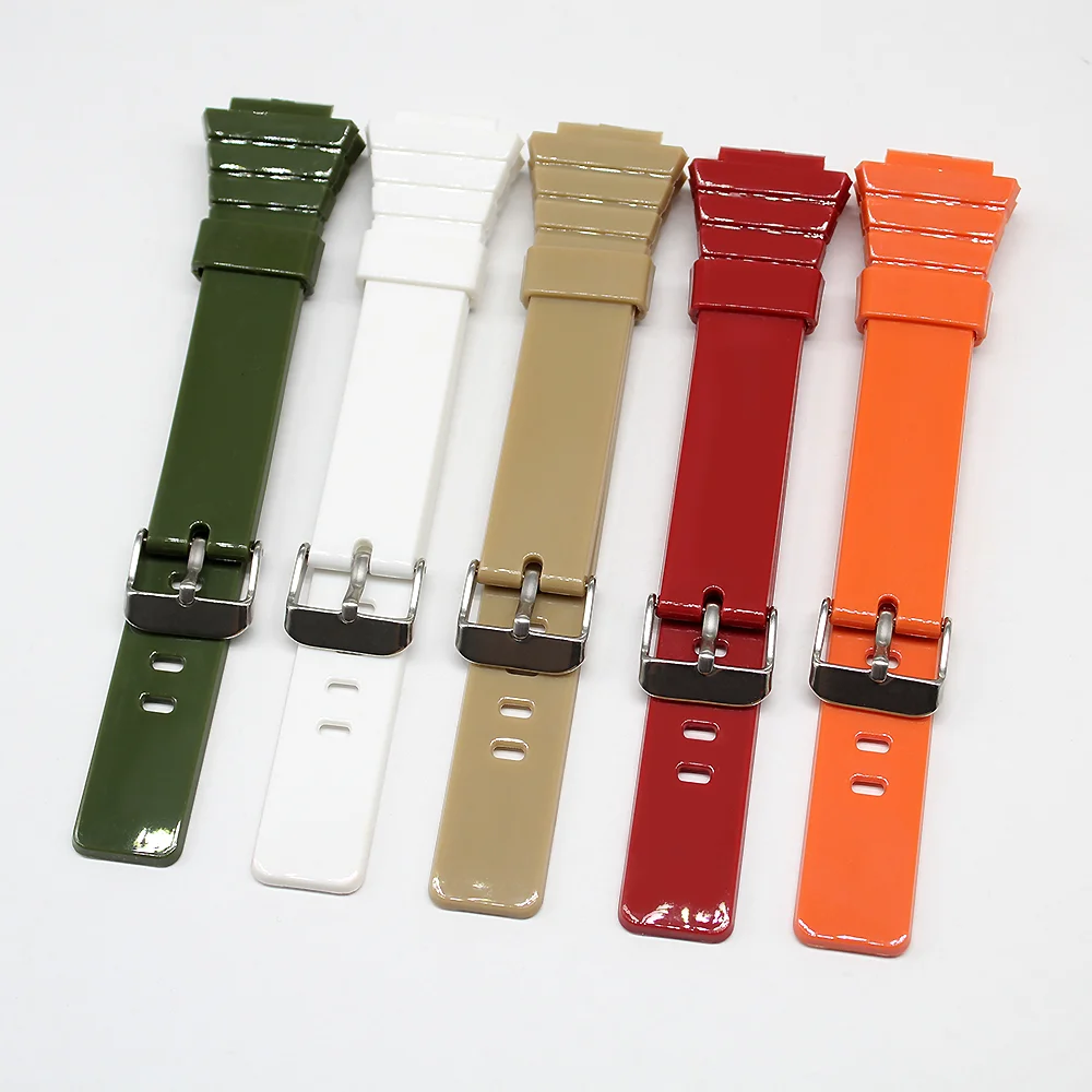 حزام الساعة لـ W-215H-1A 2A 7A / W-215 حزام ساعة الراتنج الرياضة سوار بديل مقاوم للماء