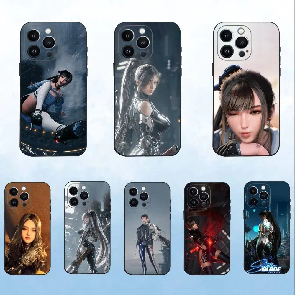 

S-Stellar B-Blade Phone Case For iPhone 16,15,14,13,12,11 Plus,Pro Max,XS,X,XR,SE,Mini,8,7,Soft Silicone Black Cover