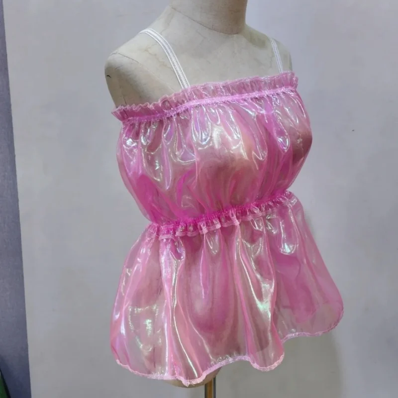 فستان الأورجانزا المجسم الوردي الشفاف مع تنورة الأميرة - الزي التنكري للرجال والكوب