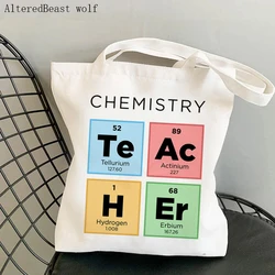 Women Shopping Bag Chemistry Science Teacher Printed Tote Bag Harajuku Teacher supplies girl handbag Tote Shoulder Lady Bag