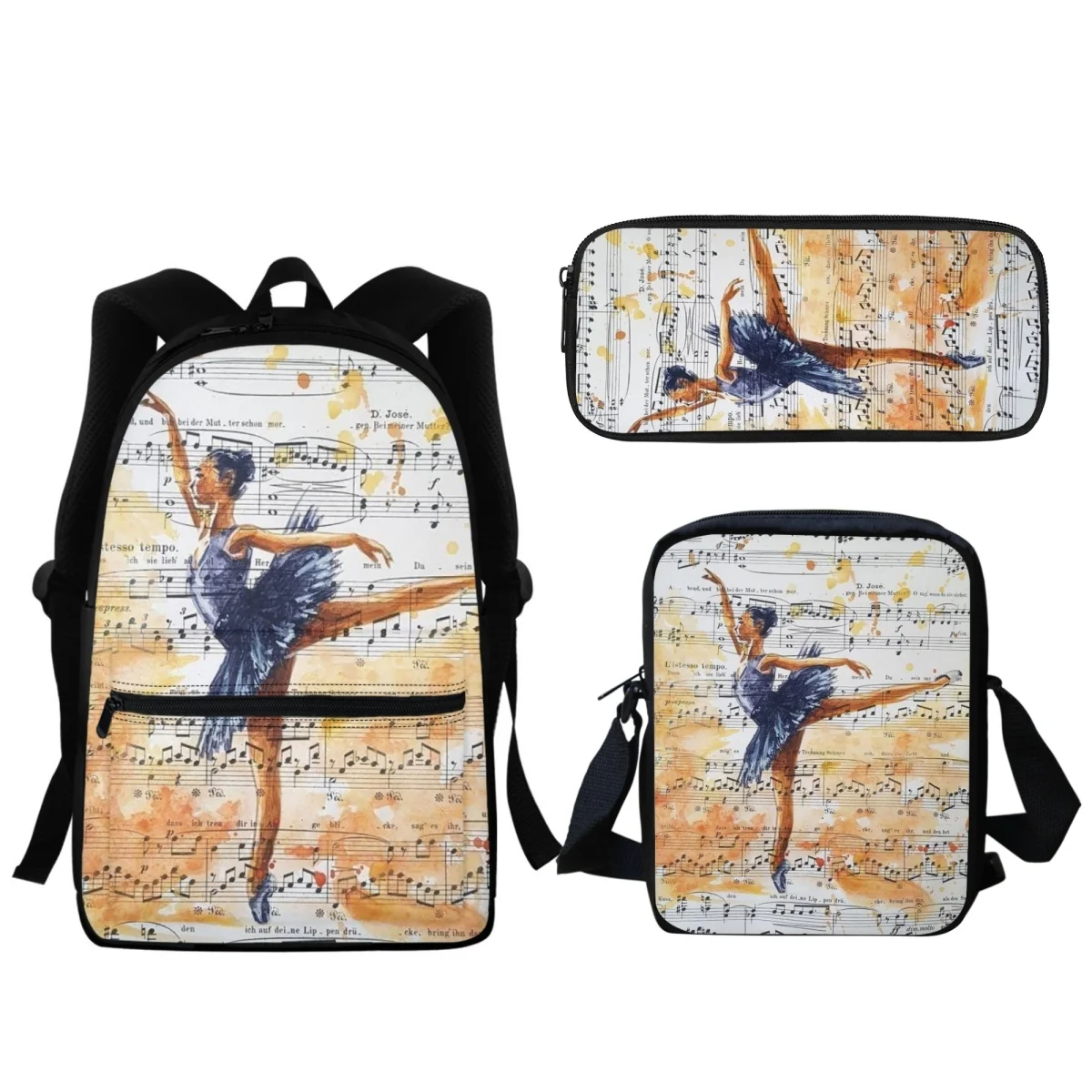 Oil Painting Ballet Print Fashion Backpack Large Capacity Boy Girls Children Back To School BookBags Schoolbags Art Student Gift