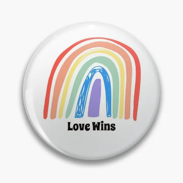 Love Wins  Soft Button Pin Cute Decor Badge Lover Clothes Collar Hat Jewelry Women Creative Fashion Lapel Pin Funny Metal Brooch