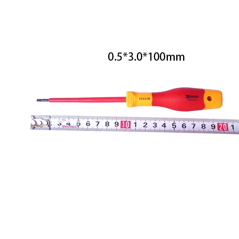 BOSI VDE Slotted Professional Flat Screwdrivers Insulated 1000V