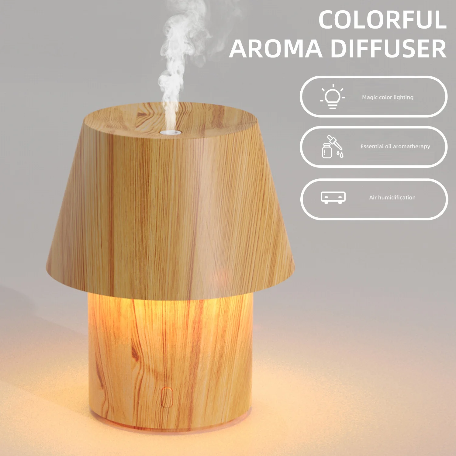 

Modern Table Lamp Aroma Diffuser Smart Ultrasonic Humidifier Adjust Cold Warm Light Fragrance Scent Machine for Bedroom Decor