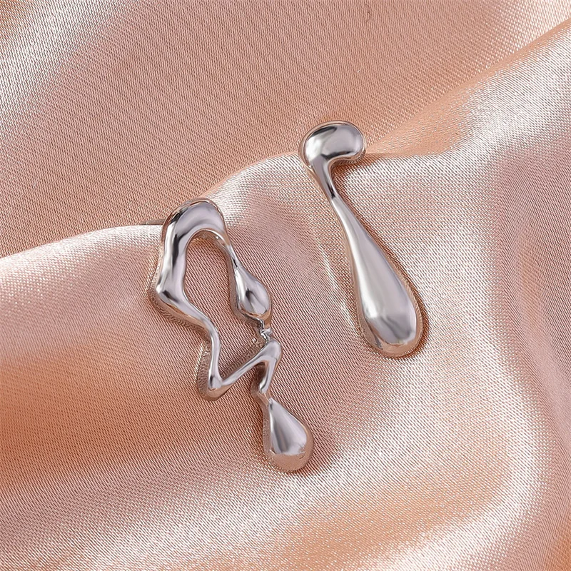 Aihua Minimalistischen Unregelmäßige Hohl Geometrie Metall Stud Ohrringe Punk Aussage Gold Farbe Ohrring Frauen Ohr Schmuck – Detail 12