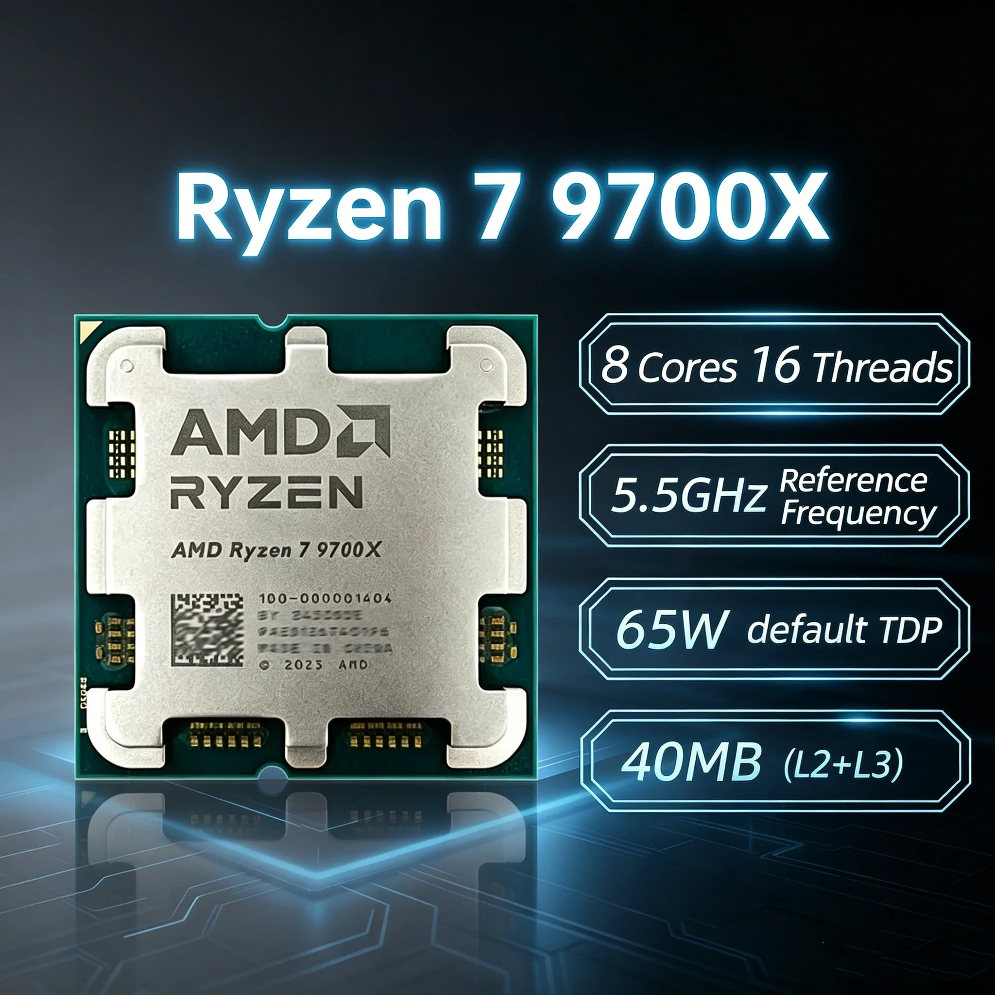 AMD Ryzen 7 9700X R7 9700X NEW Processor 3.8GHz 8-Core 16-Thread Socket AM5 DDR5 L3=32M 65W 4NM
