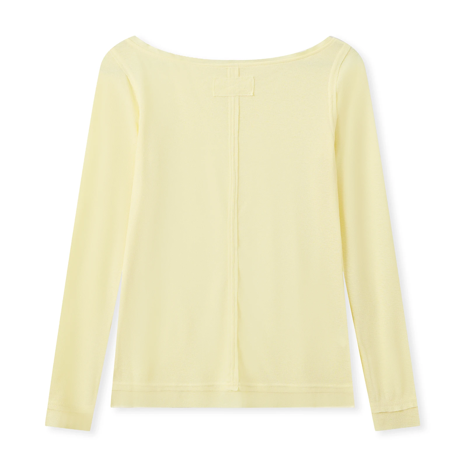 تي شيرت نسائي بأكمام طويلة وقصة ضيقة وأنيق بلون سادة ورقبة دائرية وأكمام طويلة للخريف #3