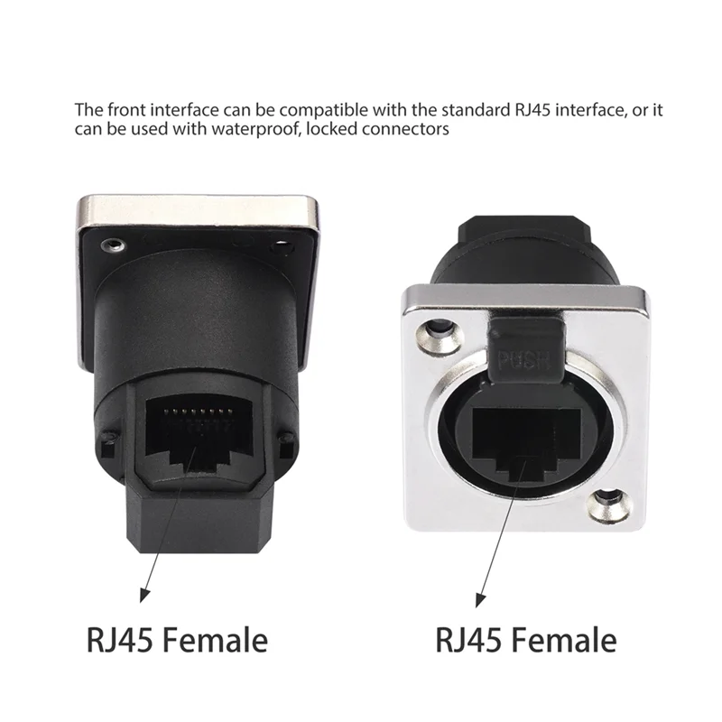 【Hot-Sell】RJ45 Ethernet Connector With Rubber Cover D Type Panel Mount Socket Waterproof Network Connector RJ45