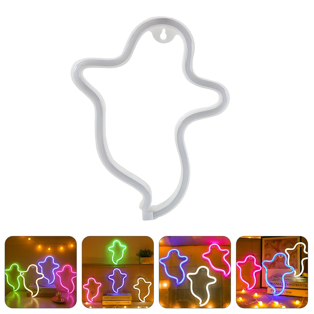 Ghost Neon Sign LED Light Night Lamp Signs Sensor Halloween Electronic Component Window Decoration