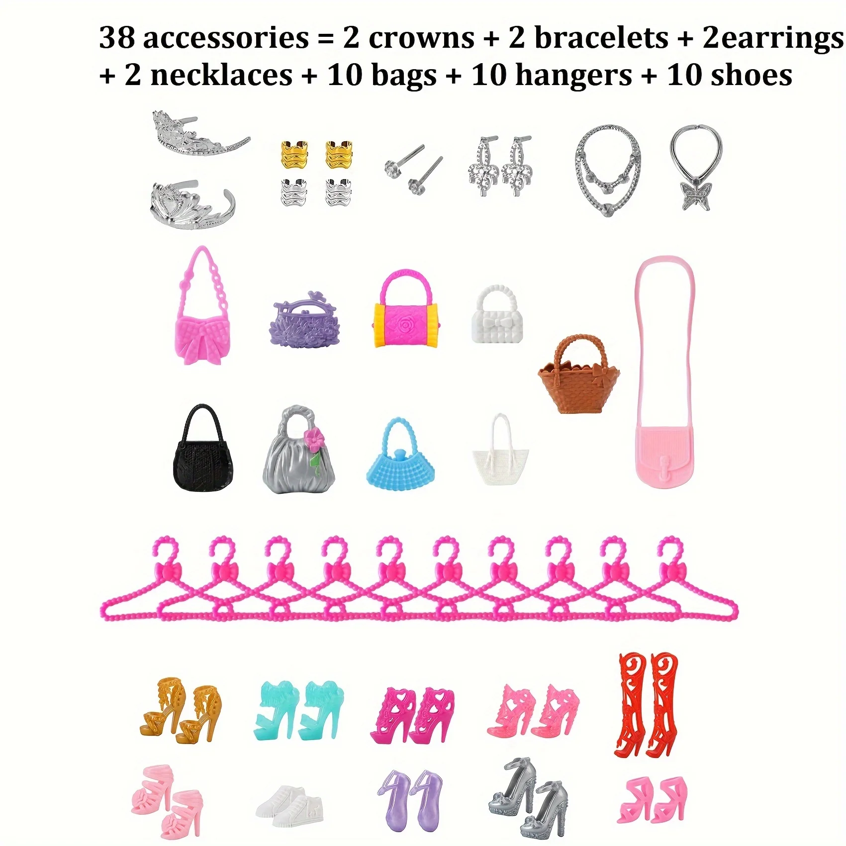 47pcs Doll Clothes and Accessories For 30cm Doll Doll Accessories Collection