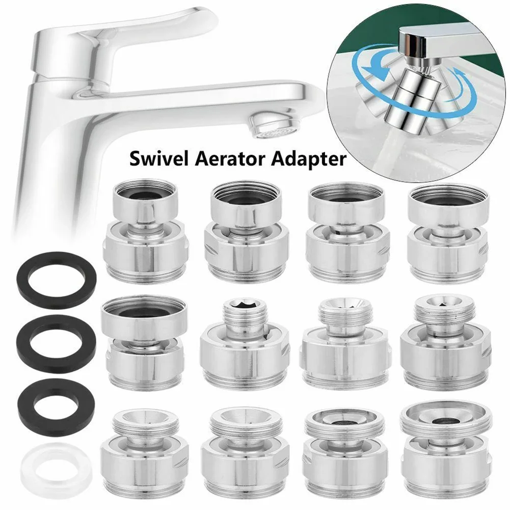 360Degree Adjustable Swivel Aerator Adapter Stainless Steel Faucet Connector Shower Nozzle Faucet Fittings Bathroom Kitchen Tool