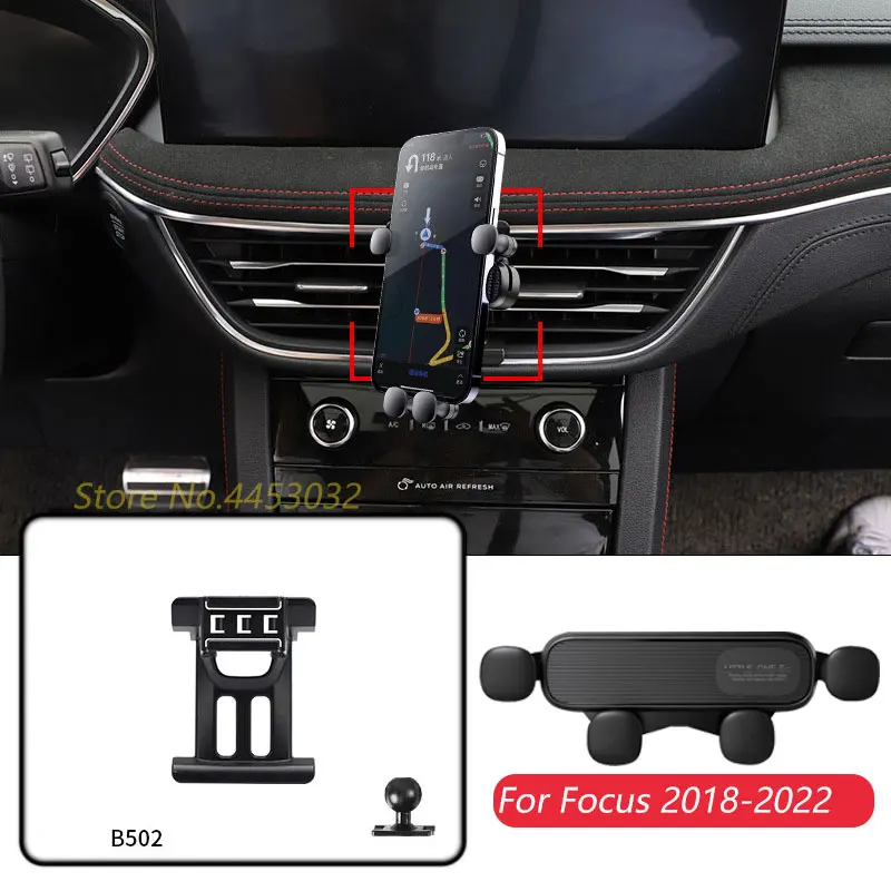 For Ford Focus 4 MK4 2018-2022 Car Mobile Phone Holder Adjustable Air Vent Gravity Navigation Bracket Horizontally Accessories