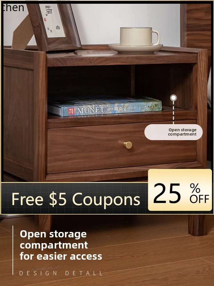 

simple modern black walnut bedside table home accessories