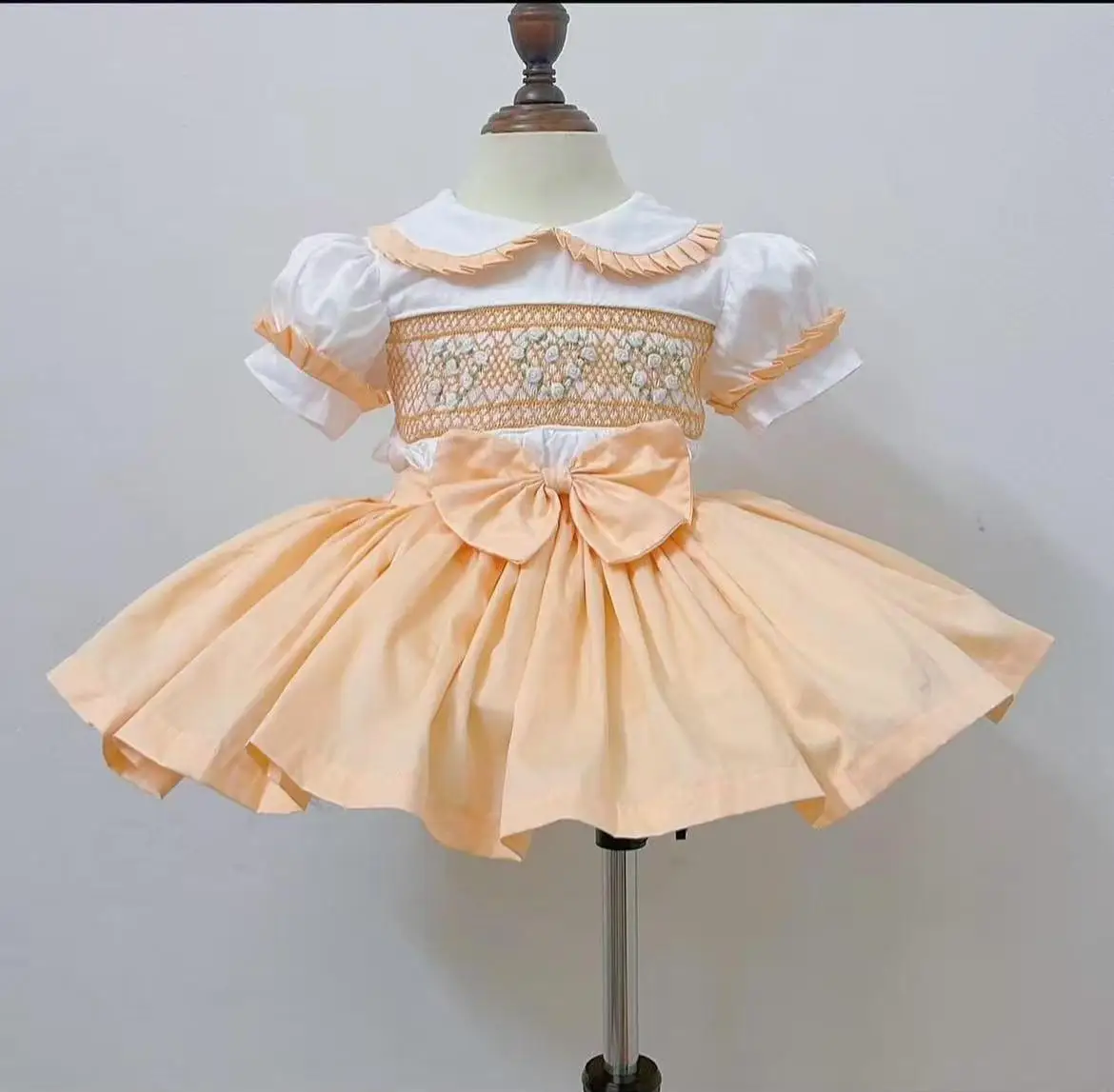 

0-12Y Baby Girl Summer Handmade Embroidery Vintage Princess Dress for Birthday Photography Holiday Eid A282