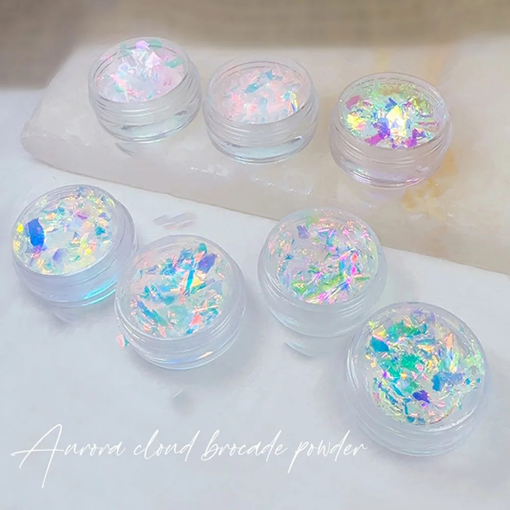 1Jar Aurora Chameleon Flakes Nail Art Decorations Iridescent Ultra-Thin Dreamy Colorful Glitter Opal Powder for Manicure Design*