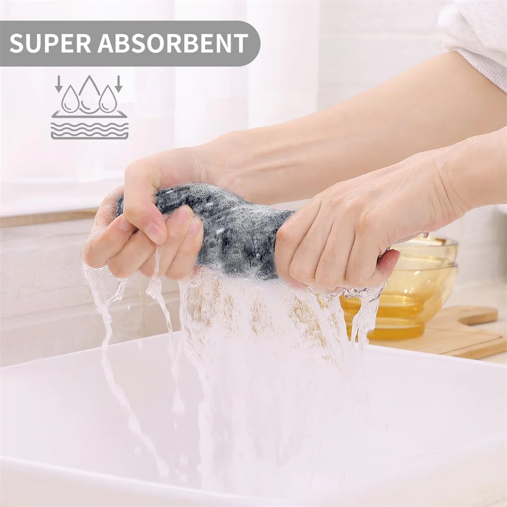 Homaxy 6pcs Kitchen Towels Honeycomb Cleaning Cloth Absorbent Dish Tableware Kitchen Rag Towel Glass Cleaning Tool Wash Towel