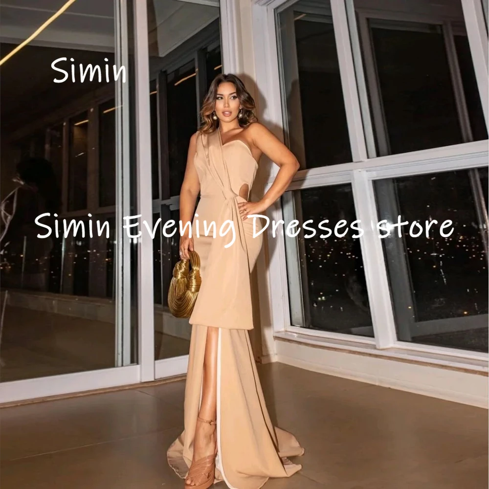 

Simin Satin Mermaid One-shoulder Ruffle Populer Formal Prom Gown Floor-length Evening Elegant Party dresses for women 2023