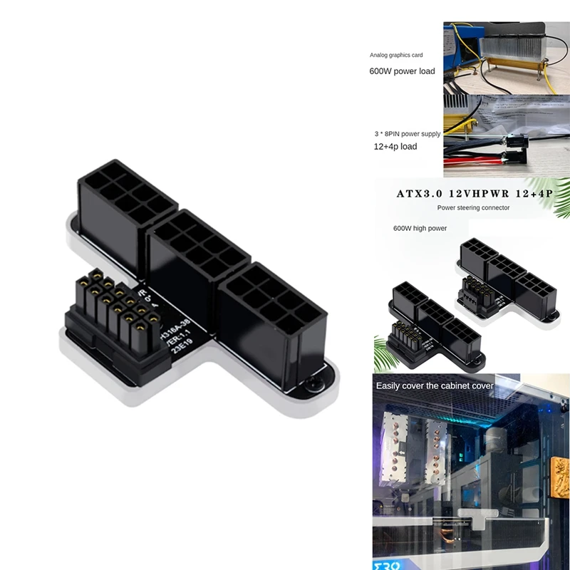 3X8P Tot 40 Series Grafische Kaart Atx 3.0 12V Hpwr 12 + 4P 600W 180 Graden Stuurbekrachtigingsconnector