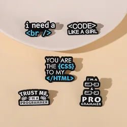 Custom Programmer Enamel Pins Creative Codes Puns Brooches Lapel Badges On Backpack Funny I Need a Break Jewelry Gifts Wholesale