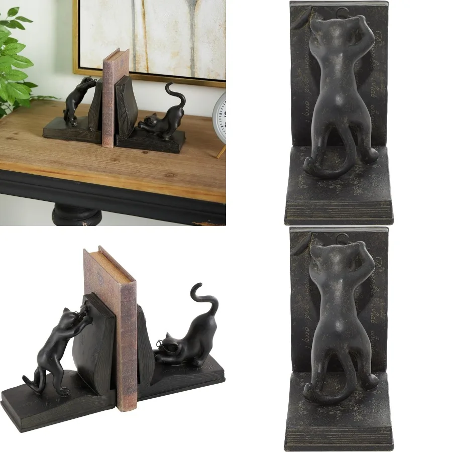 sujetalibros-decorativos-polystone-cat-juego-de-2-para-oficina-y-hogar-escritorio-de-lectura-7h-x-6w-sujetalibros-negros-antideslizantes-con-elegante-felino