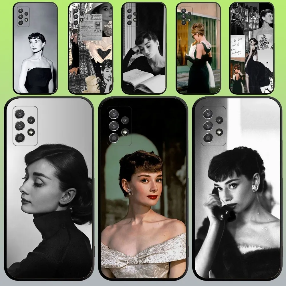 A-Audrey H-Hepburn Phone Case For Samsung Galaxy A20,A21s,A22,A31,A32,A52,A53,A72,73,A80,A91 Soft Black Cover