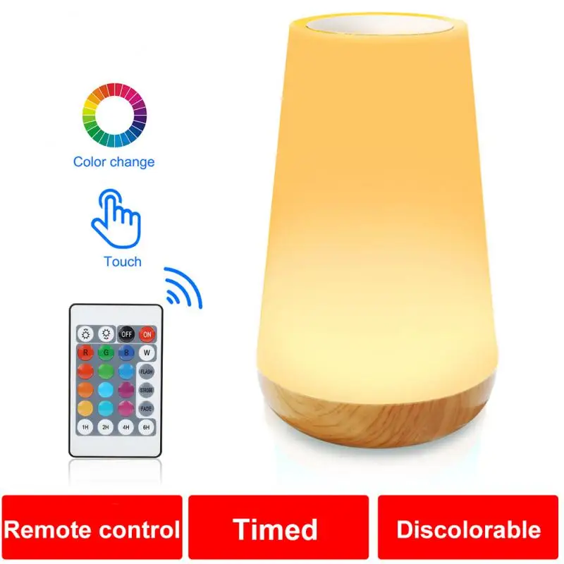 Lampe de chevet tactile pour chambre à coucher, lampe de table portable, télécommande RVB, intensité variable, aste par USB, 13 documents proxy, veilleuse