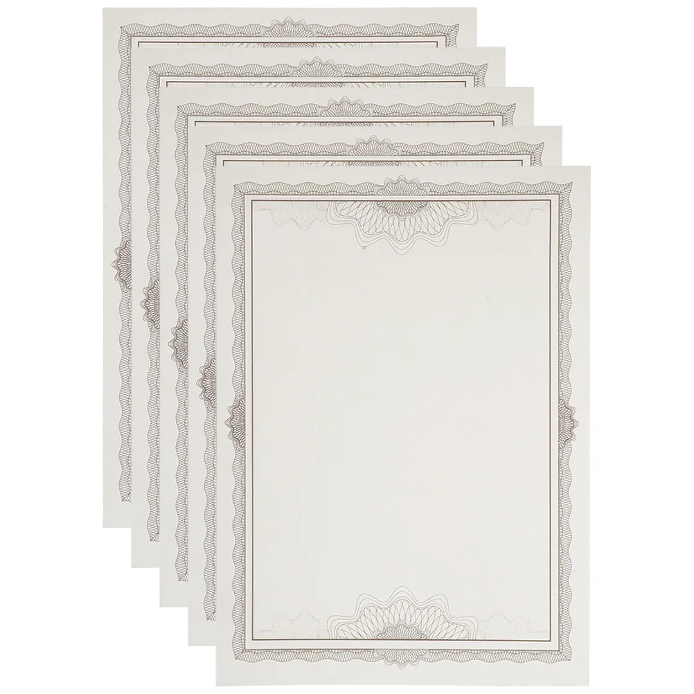 

5pcs Blank Certificate Paper 8.5X11 Inches Printable Diploma Certificates For Students School Award Supplies Inner Paper For