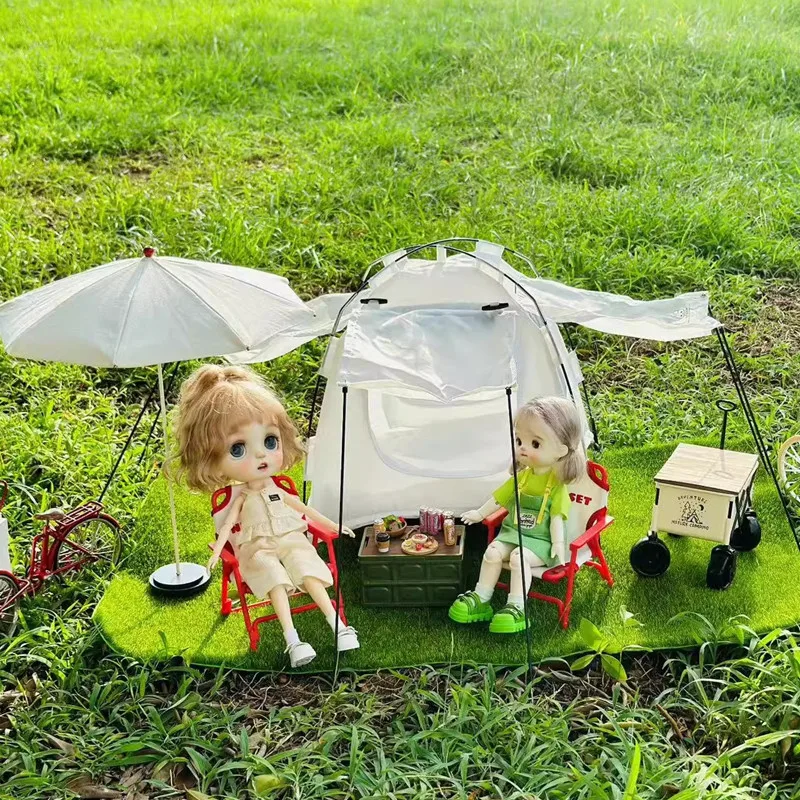 1/6 1/12 Doll House Model Furniture Accessories Outdoor Tent Bjd Ob11 Gsc Blyth Soldier Lol Dollhouse Miniatures Photo Props Toy