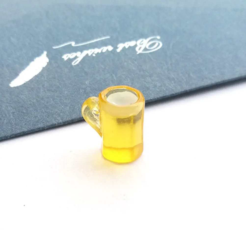 

30Pcs Resin DIY Earring Accessories Beer Glass Shape Yellow Creative Handmade Material for Unique Earrings Necklace Keychain