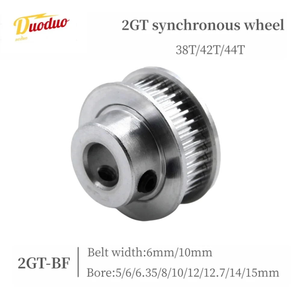 

3D Printer Parts GT2 Timing Pulley 2GT 38T/42T/44T Tooth Teeth Bore 5/6/6.35/8/10/12~15mm ，Synchronous Wheels Width 6/10/mm Belt