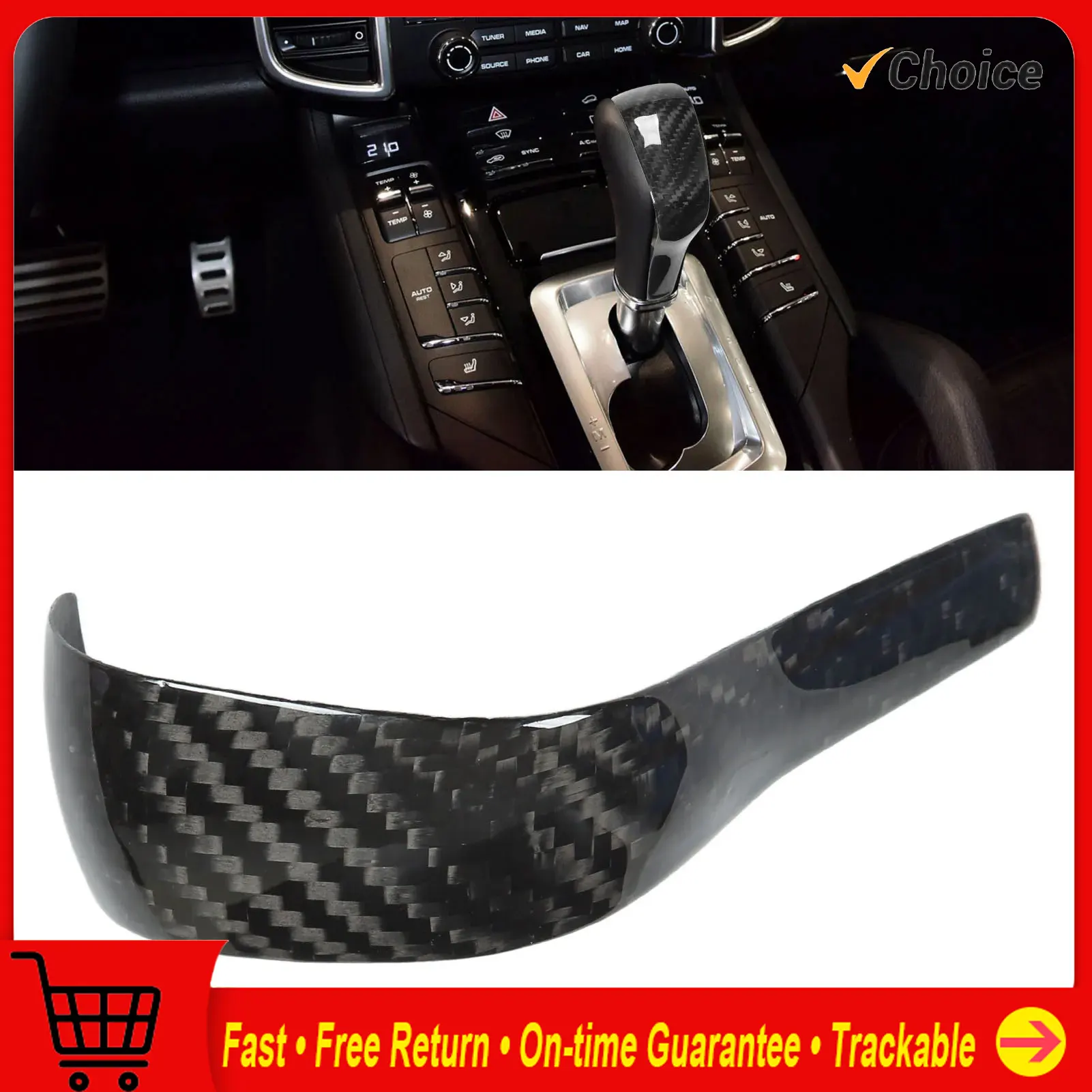 

Крышка ручки переключения передач из углеродного волокна, ярко-черная внутренняя ручка рычага переключения передач, замена накладки для Porsche Cayenne 958 2011-17