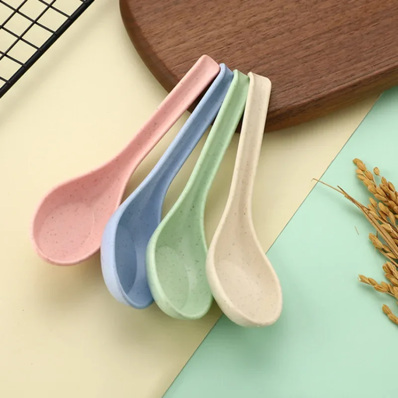 4Pcs Soup Spoon Set Japanese Kitchen Utensil Cooking Tools Creative Dessert Milk Stirring Plastic  Tableware Dinner s