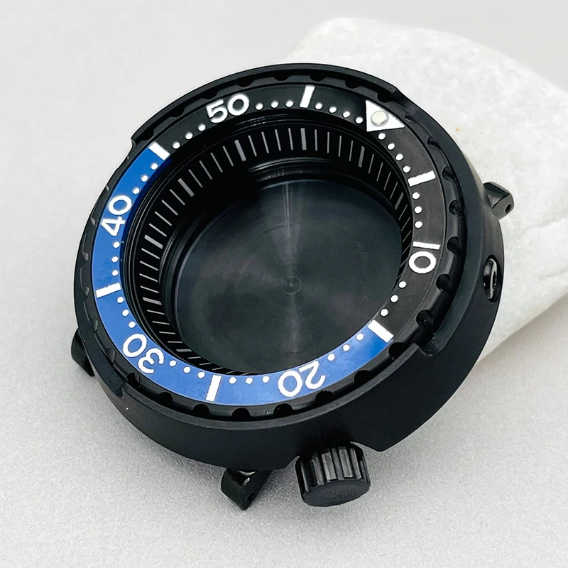 Imagem -04 - Black Ver Cases Cerâmica Bezel Inserir se Encaixa Seiko Enlatado Atum Nh35 Nh36 7s26 4r36 Movimentos Homem Ver Repair Substituir Peças 47 mm