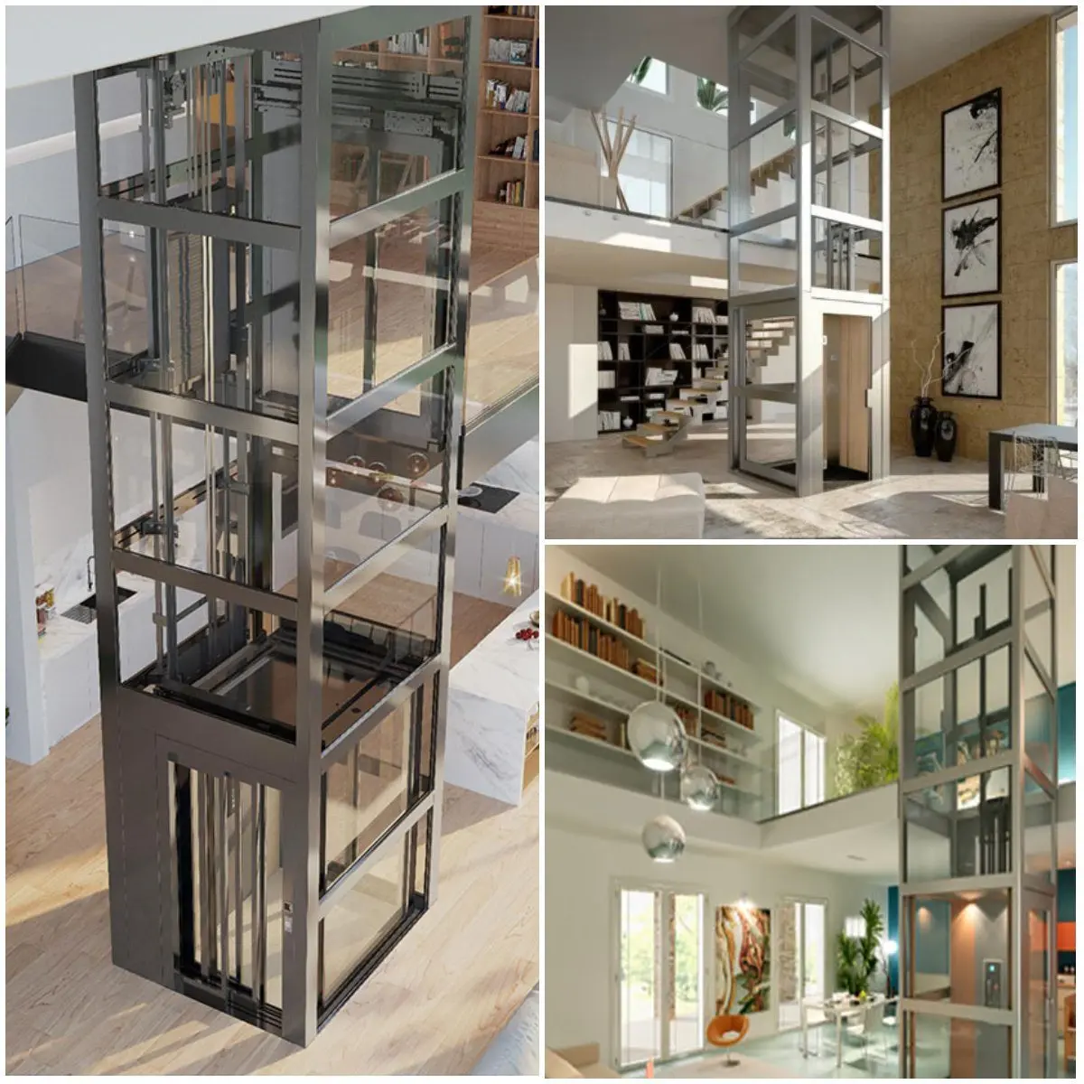 Hotel Passenger Elevator 6 Floors 800kg 1.0m S Panoramic Glass Cabin Customized for Luxury Hotel Boutique High Quality