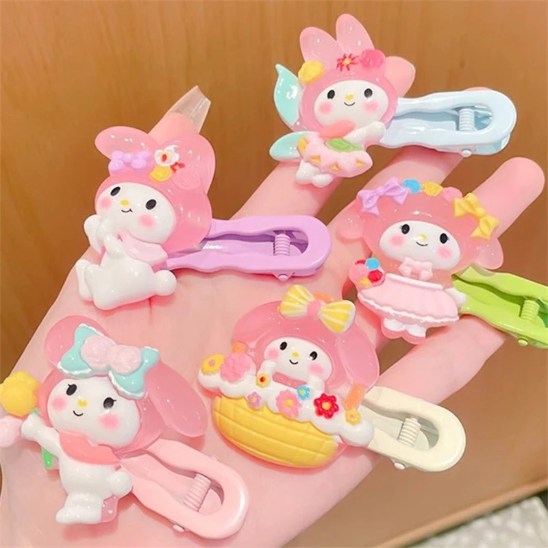 Kawaii Sanrio Hair Clip Kuromi My Melody Duckbill Clip Sweet Girl Hair Pin Bangs Side Clip Headwear Barrette Hair Accessories