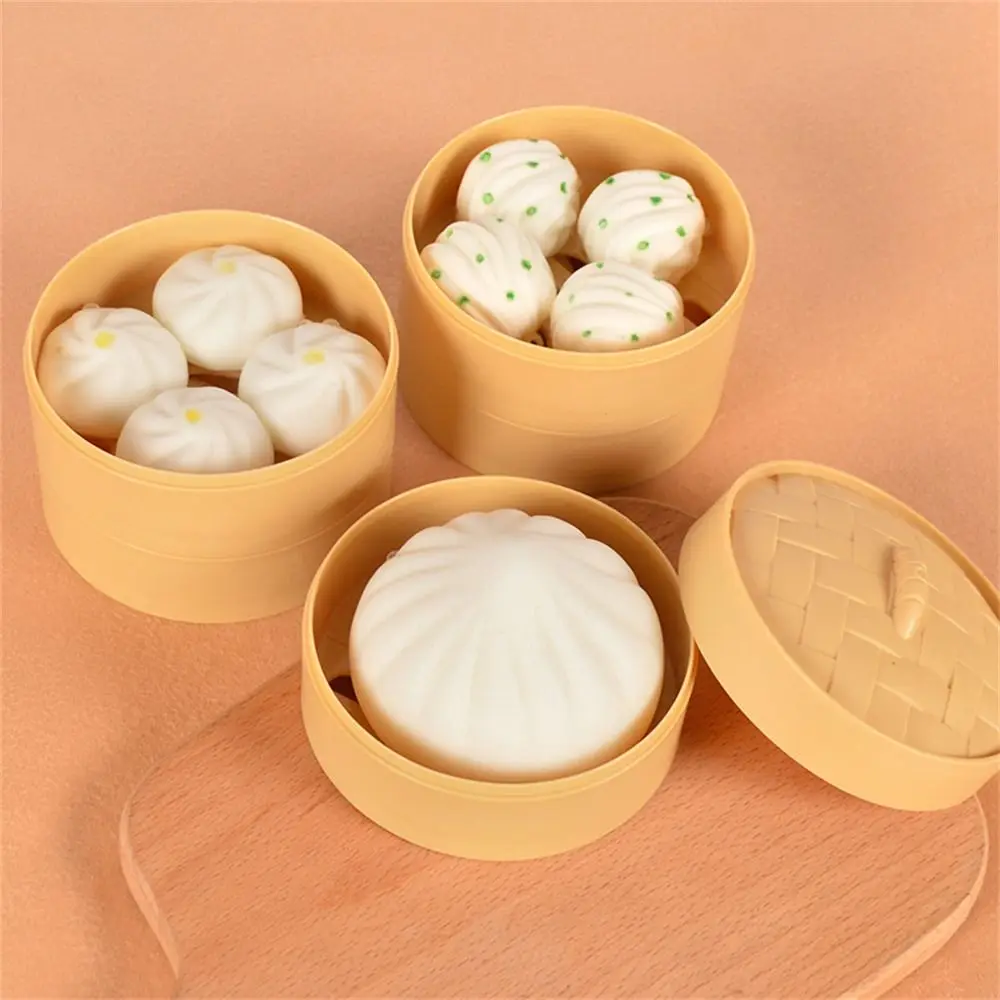 Steamed Dumpling Stuffed Bun Toy Simulation Design Comfortable Fidget Sensory Toy Exquisite Hand Exercise Squeeze Toy