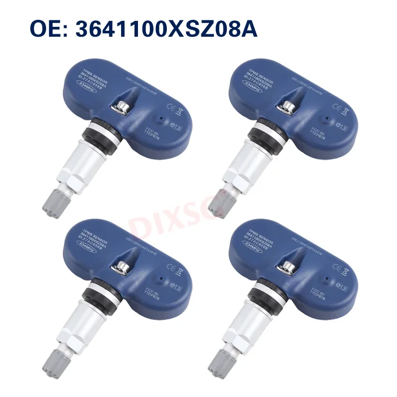 4Pcs TPMS Sensor 3641100XSZ08A Tire Pressure Sensor For Great Wall Haval M4 H1 H2 H5 H8 H9 M2 TPMS 433MHZ