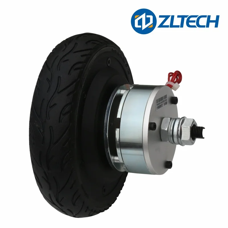 ZLTECH em codificador de baixa velocidade e alta estabilidade 6,5 polegadas 150W 24V 4A 150kg Carga 200RPM Motor de cubo elétrico DC sem escova com freio 5N.m