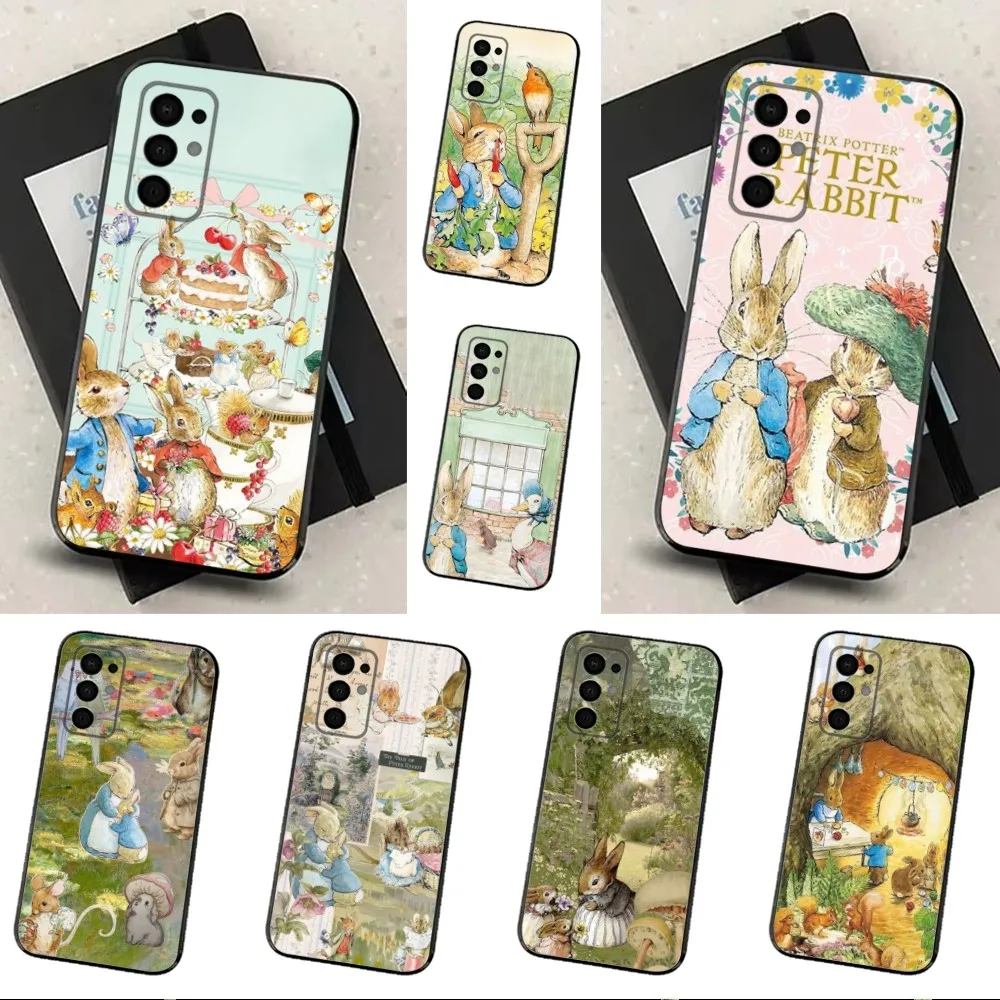 

Cute P-Peter R-Rabbit Phone Case For Samsung Galaxy A91,A80,A73,A72 ,A71,A53A52,A32 ,A31A22,A21s,A20,Black Cover