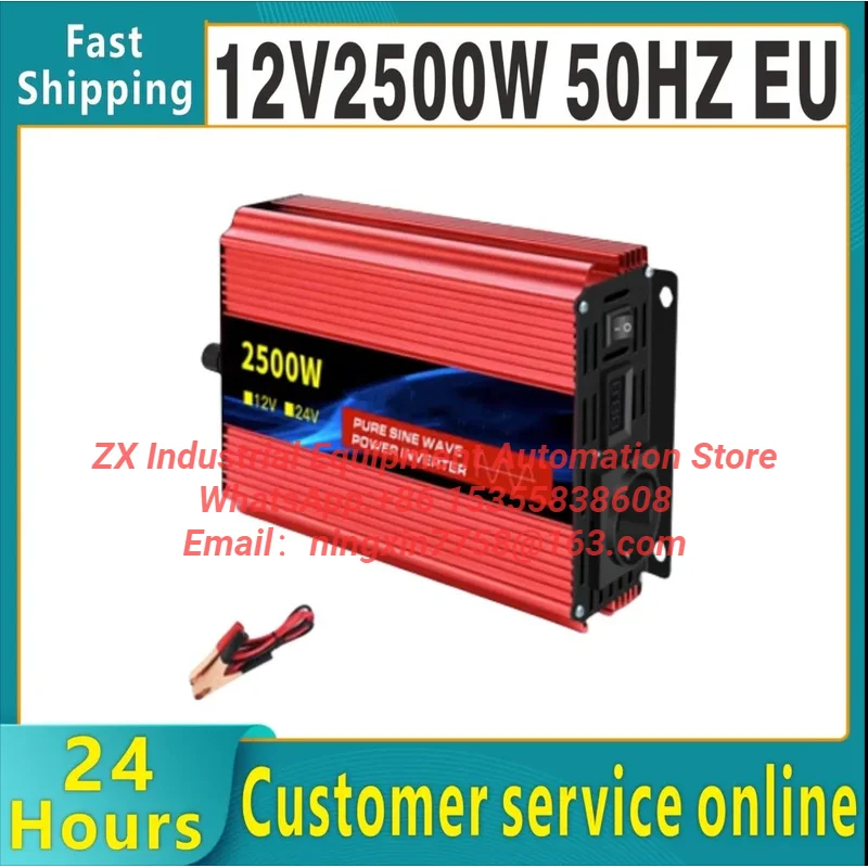 Pure sine wave inverter 12V to 220V 50HZ 2500W 3500W DC to AC voltage converter power supply EU socket