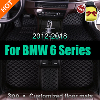 Car Floor Mats For BMW 6 Series F06 2012~2018 Durable Carpets Protective Pad Mat Luxury Leather Rug Car Accessories 640i 640d