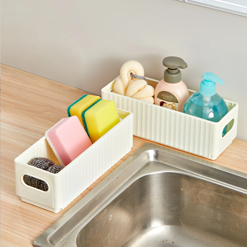 WORTHBUY Plastic Cleaning Supplies Storage Rack Wall Mounted Organizer Kitchen Items Foldable Storage Basket Of Detergent Sponge