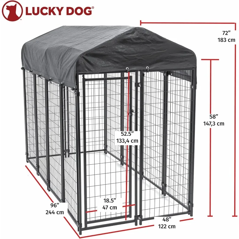 Dog Large Welded Wire Kennel Heavy Duty Pet Dog Cage Fence Pen (Open Box)