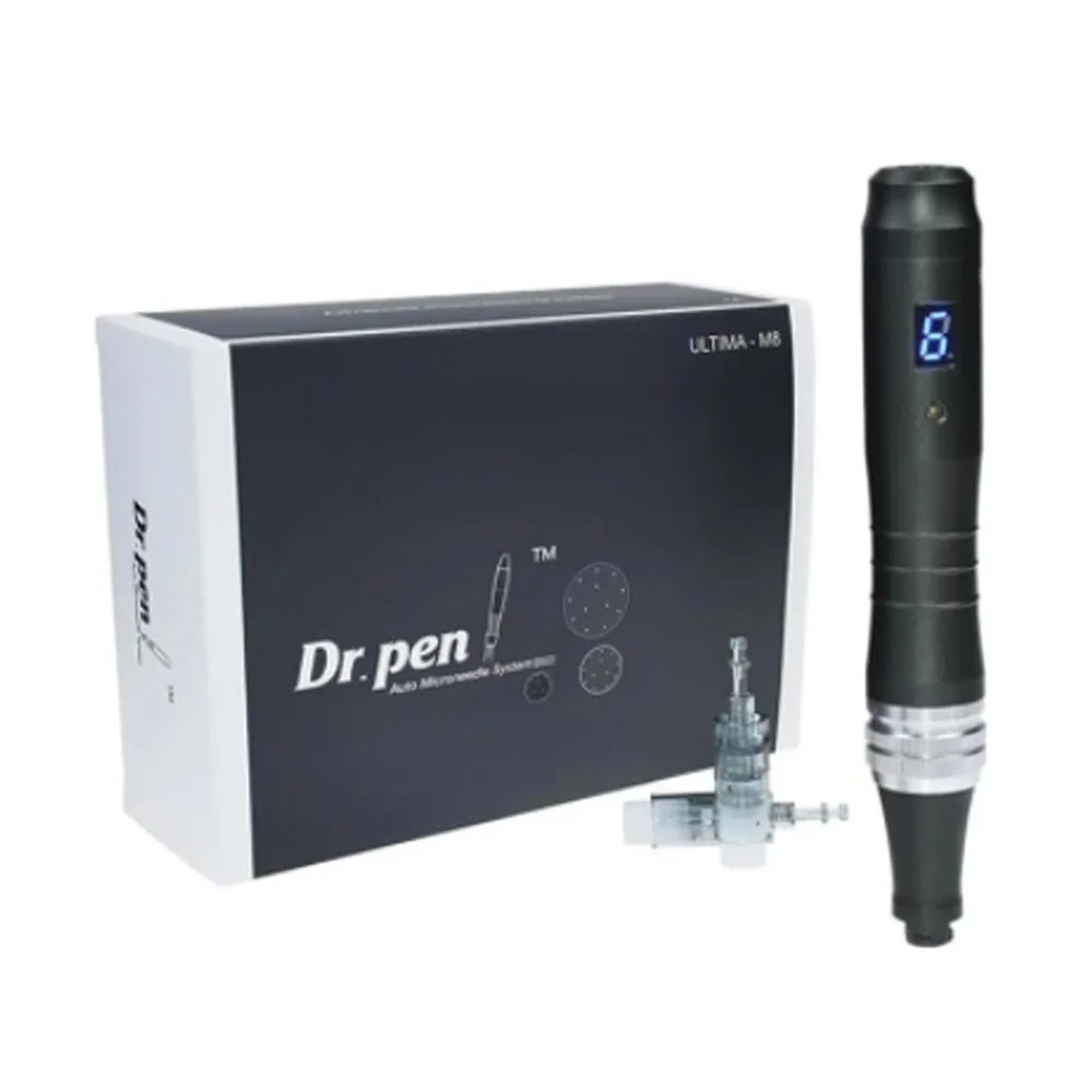 Hot Selling Ultima M8 Wireless Derma Pen 3 Slot Mikron adels tift 6-Gang Dr. Pen mit 20 stücke Mikron adel patronen für die Hautpflege